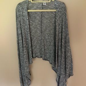Marbled Grey Poncho Style Sweater